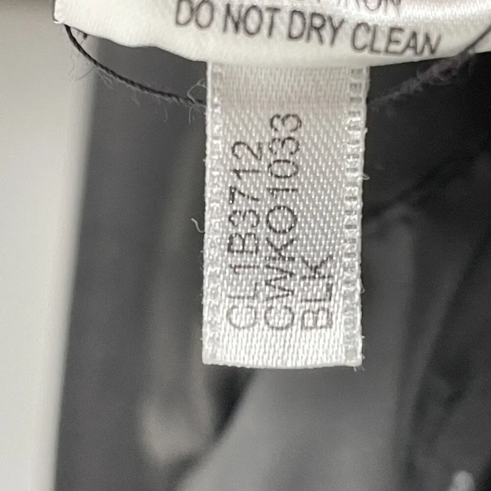 Calvin Klein Down Jacket Womens XL Black Faux Fur‎ Hood